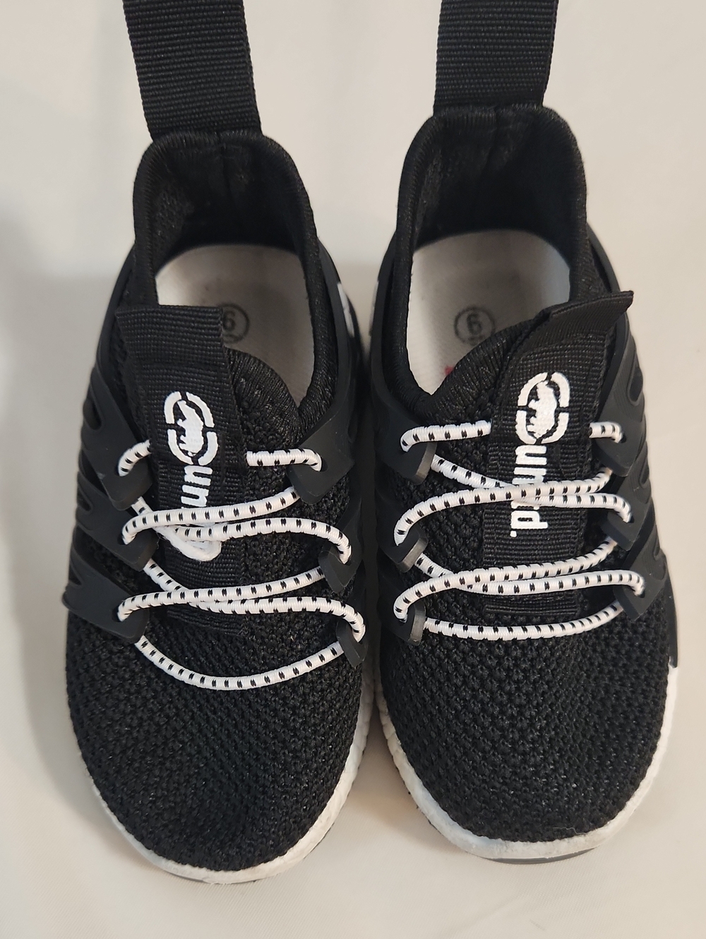 Kids Black Sneakers with White Accents 6
